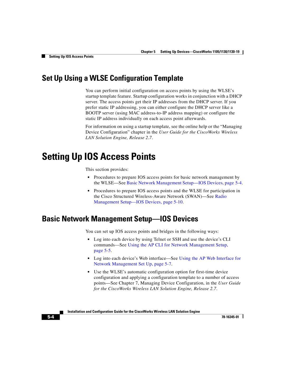 Cisco Systems 2.7 warranty Setting Up IOS Access Points, Set Up Using a Wlse Configuration Template 