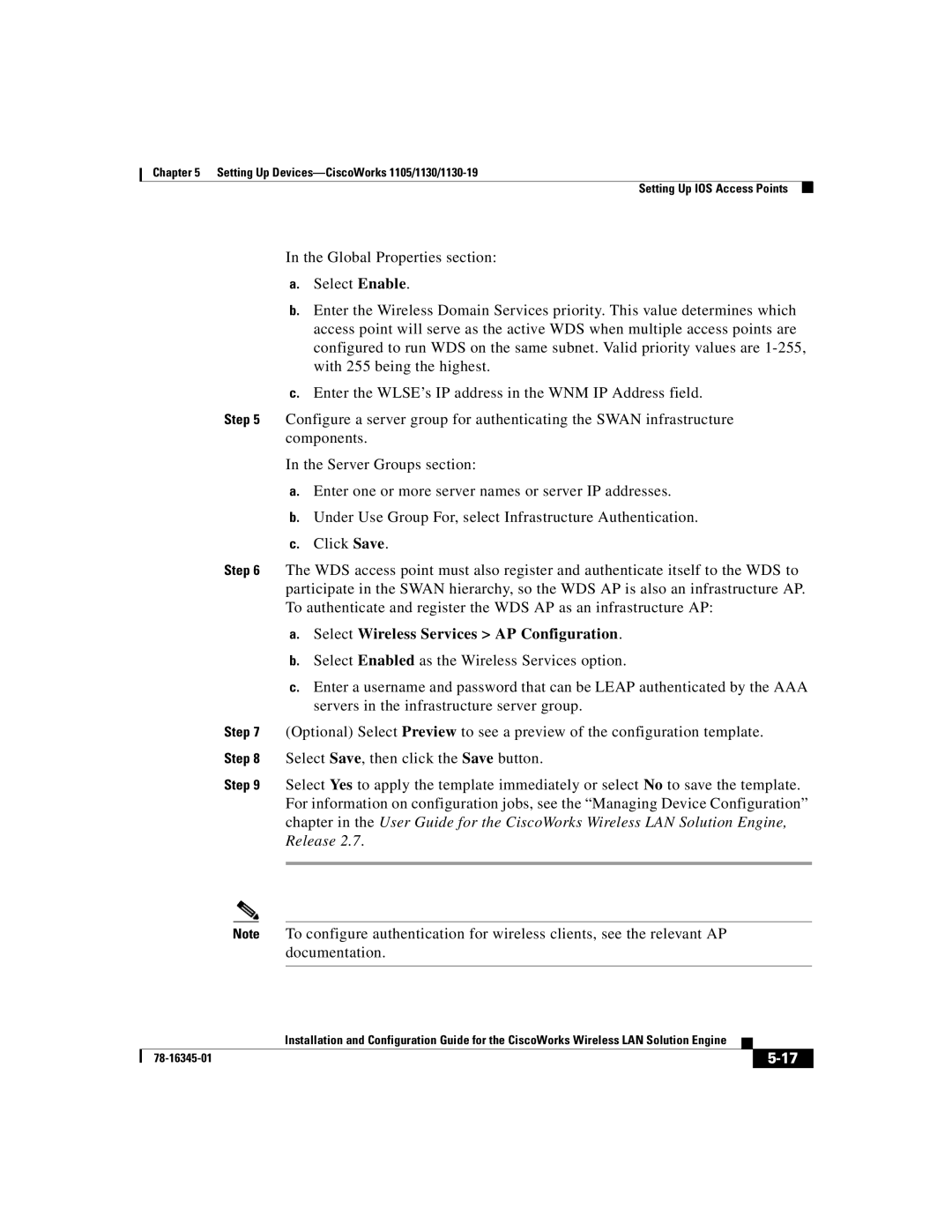 Cisco Systems 2.7 warranty Select Wireless Services AP Configuration 