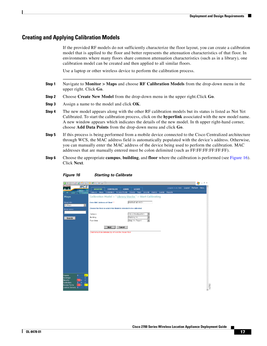 Cisco Systems 2700 manual Creating and Applying Calibration Models, Starting to Calibrate 