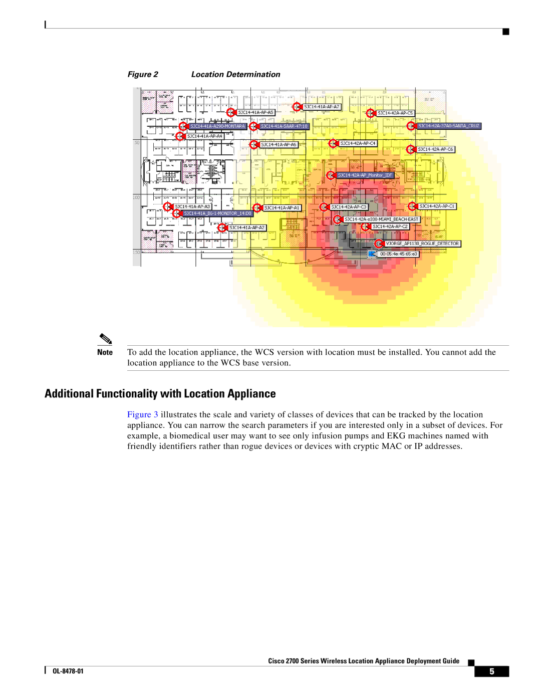 Cisco Systems 2700 manual Additional Functionality with Location Appliance 