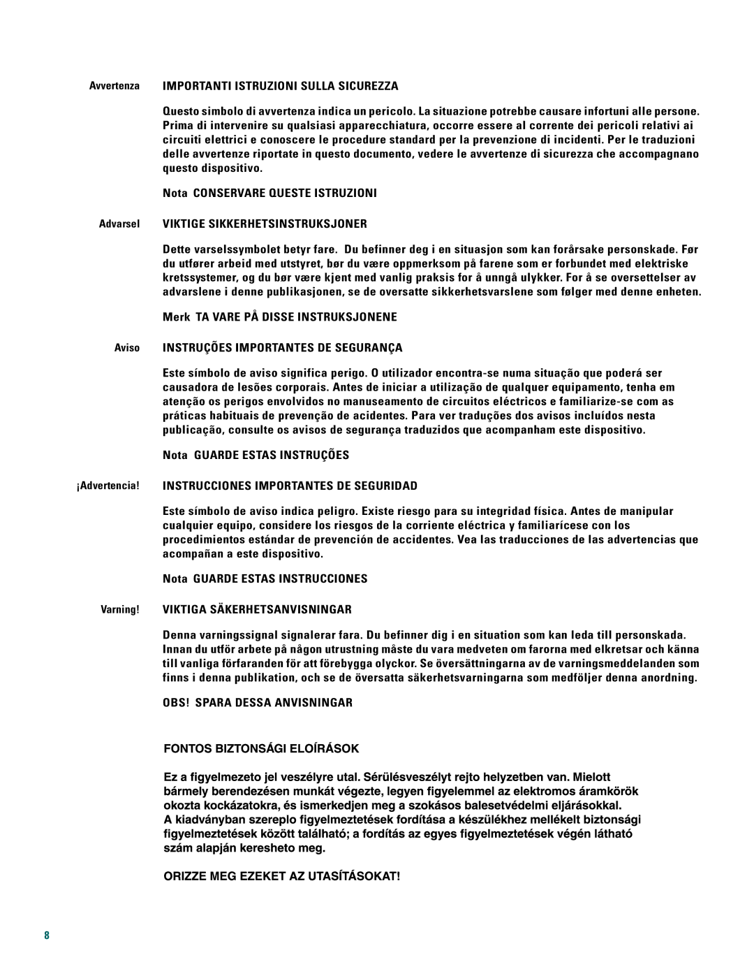 Cisco Systems 2800 manual OBS! Spara Dessa Anvisningar 