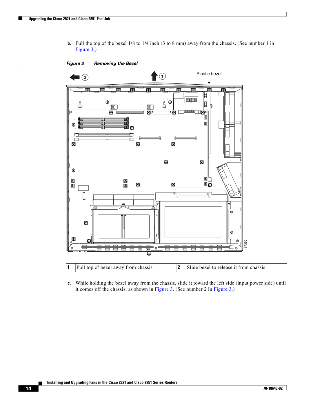 Cisco Systems 2851 Series, 2821 Series manual Removing the Bezel 