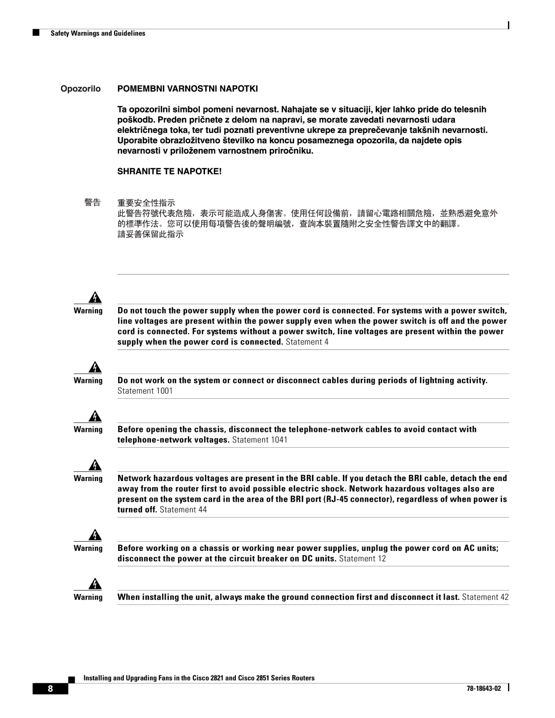 Cisco Systems 2851 Series, 2821 Series manual 