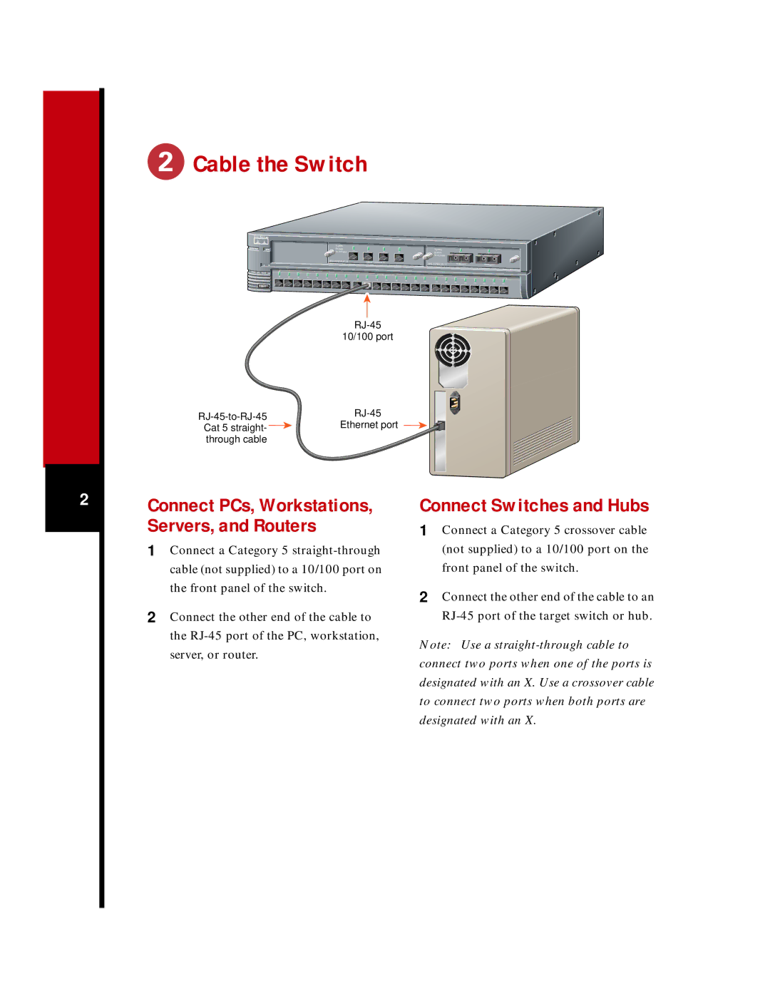 Cisco Systems 2900 Series XL quick start Cable the Switch 