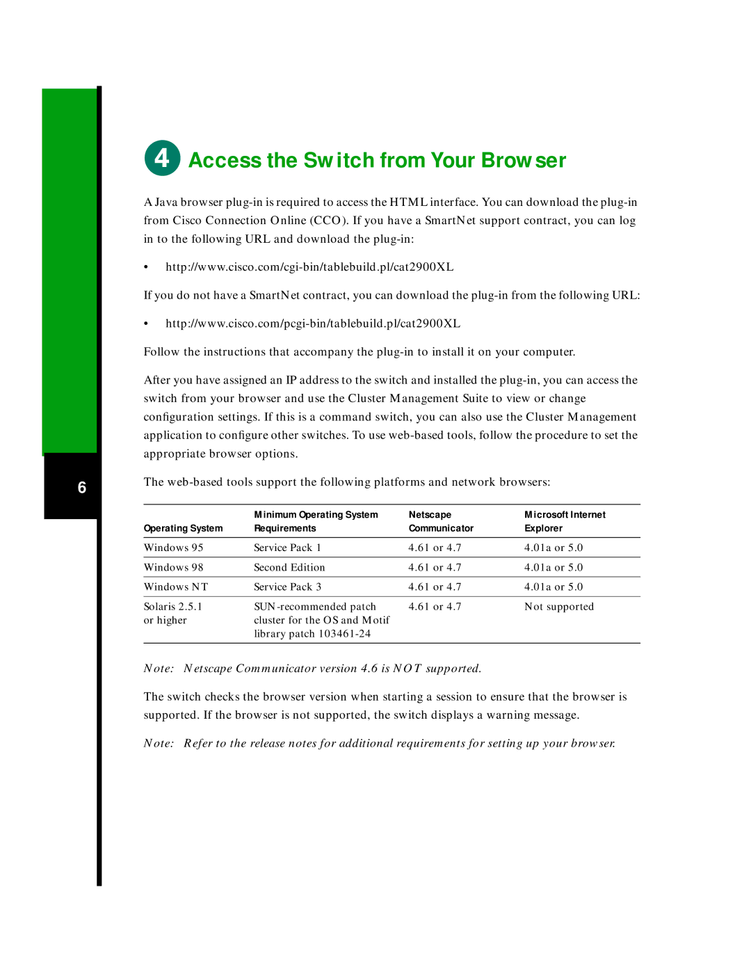 Cisco Systems 2900 Series XL quick start Access the Switch from Your Browser 