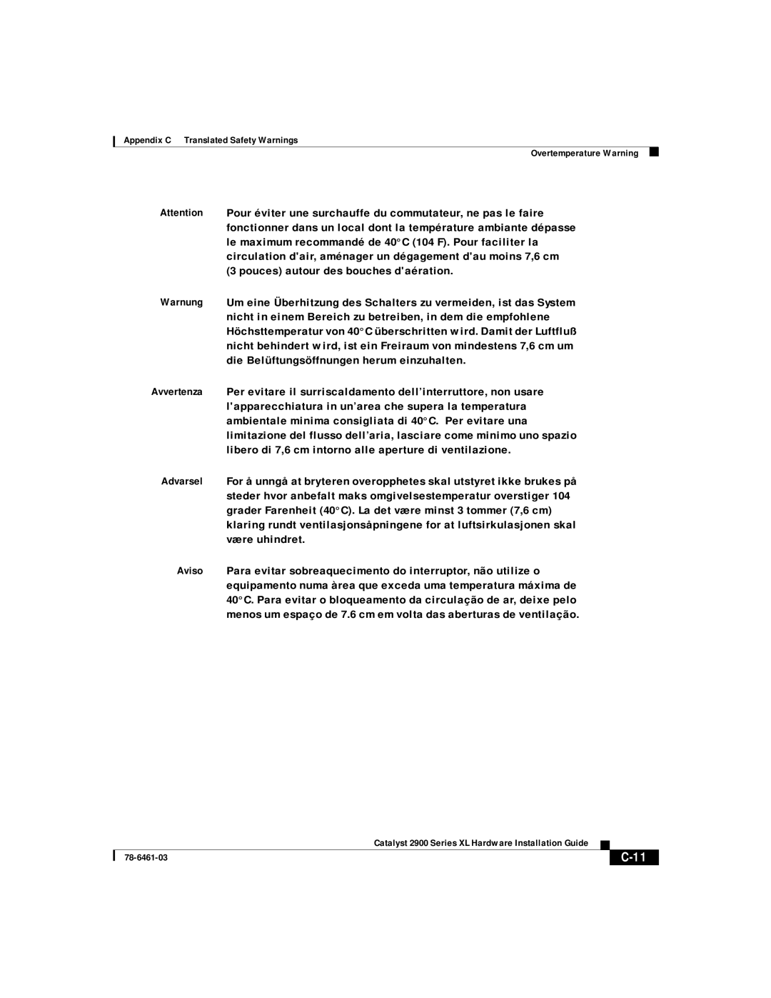 Cisco Systems 2900 Series XL manual 78-6461-03 