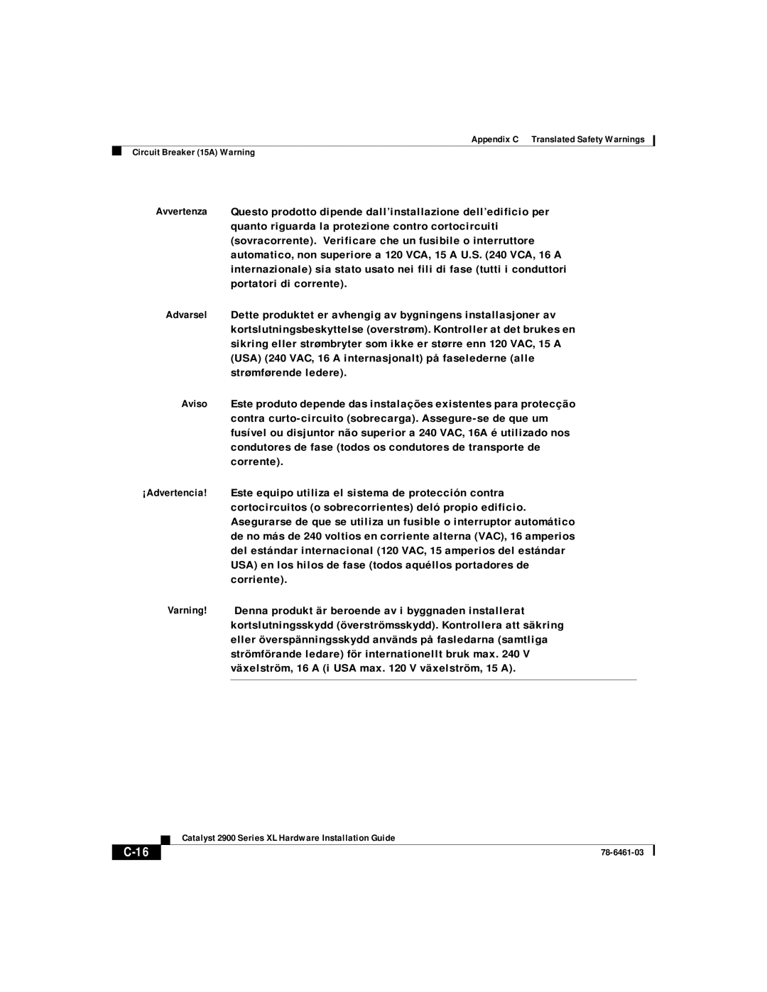 Cisco Systems 2900 Series XL manual 78-6461-03 