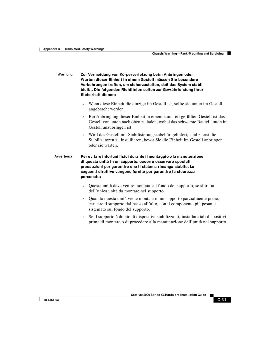 Cisco Systems 2900 Series XL manual 78-6461-03 