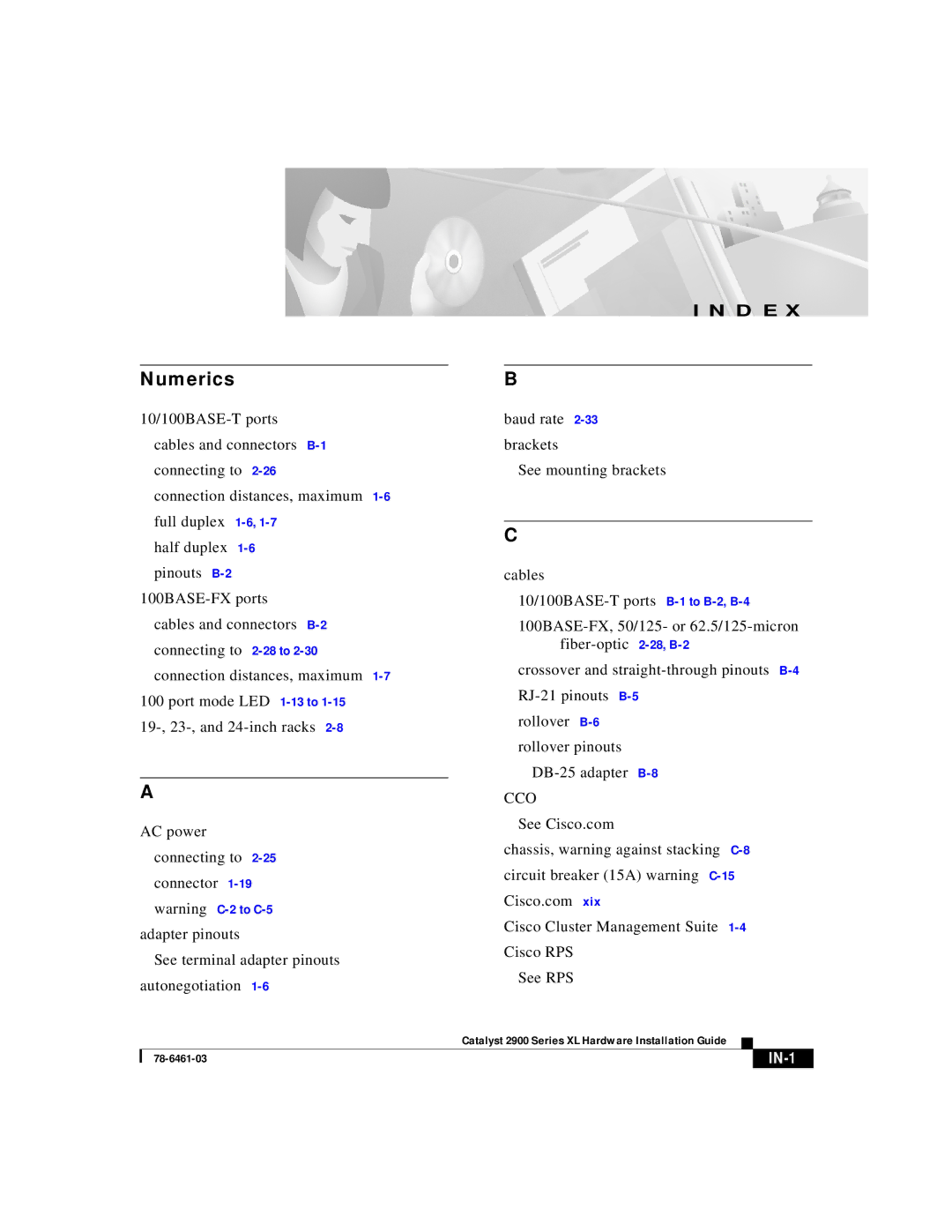 Cisco Systems 2900 Series XL manual Numerics 