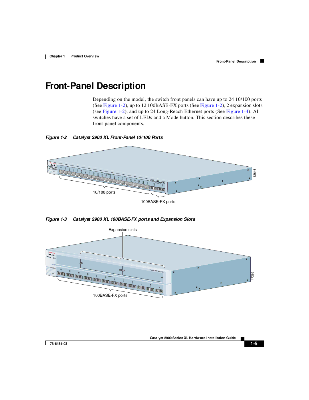 Cisco Systems 2900 Series XL manual Front-Panel Description, Catalyst 2900 XL Front-Panel 10/100 Ports 