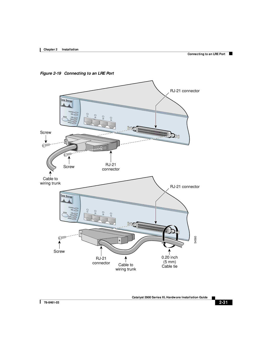 Cisco Systems 2900 Series XL manual Connecting to an LRE Port 