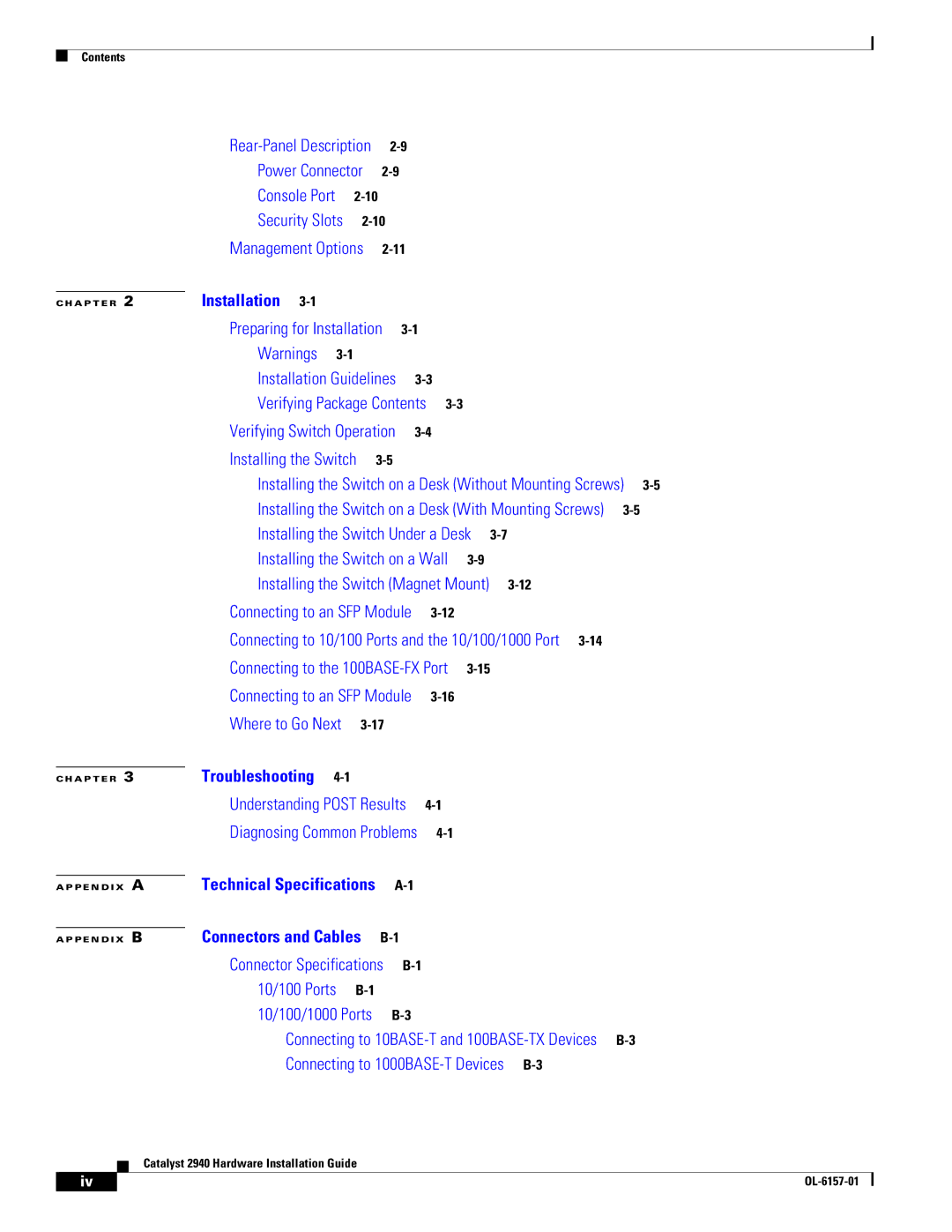 Cisco Systems 2940 manual Installation 