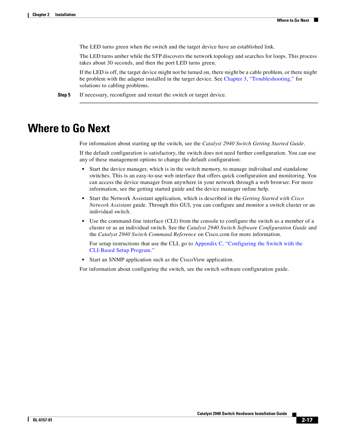 Cisco Systems 2940 manual Where to Go Next 