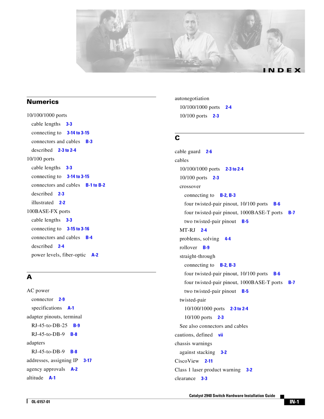 Cisco Systems 2940 manual Numerics 