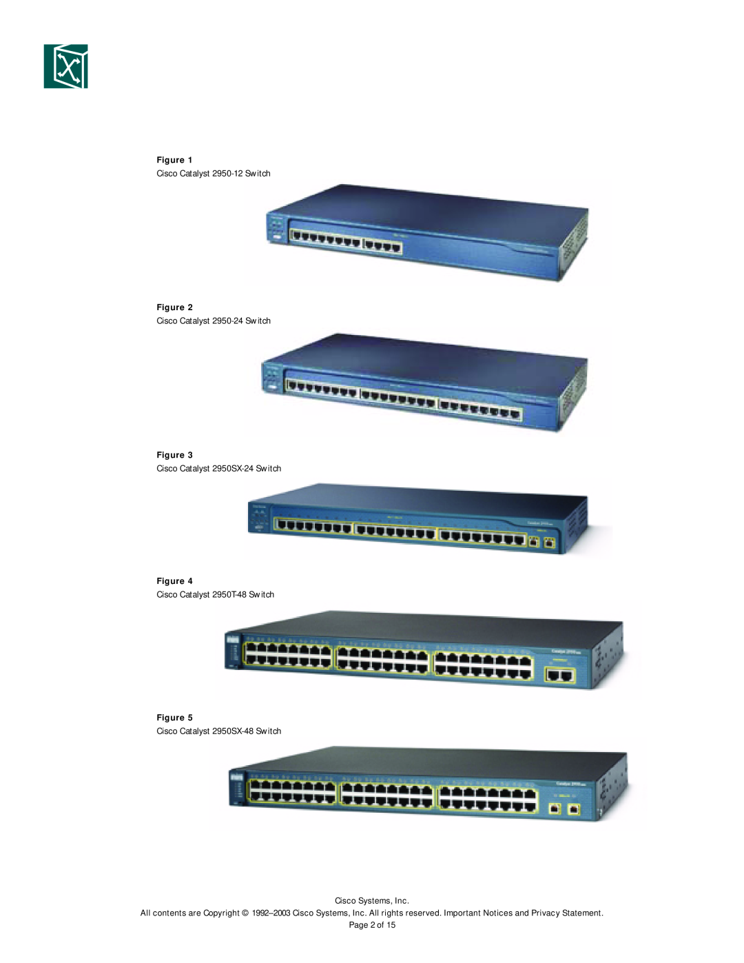 Cisco Systems 2950SX-48 Cisco Systems, Inc, Page 2 of, Cisco Catalyst 2950-12 Switch, Cisco Catalyst 2950-24 Switch 