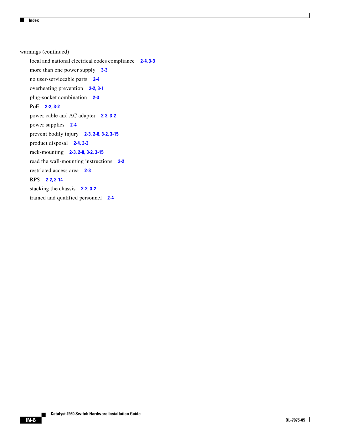 Cisco Systems 2960 specifications Read the wall-mounting instructions, Trained and qualified personnel 