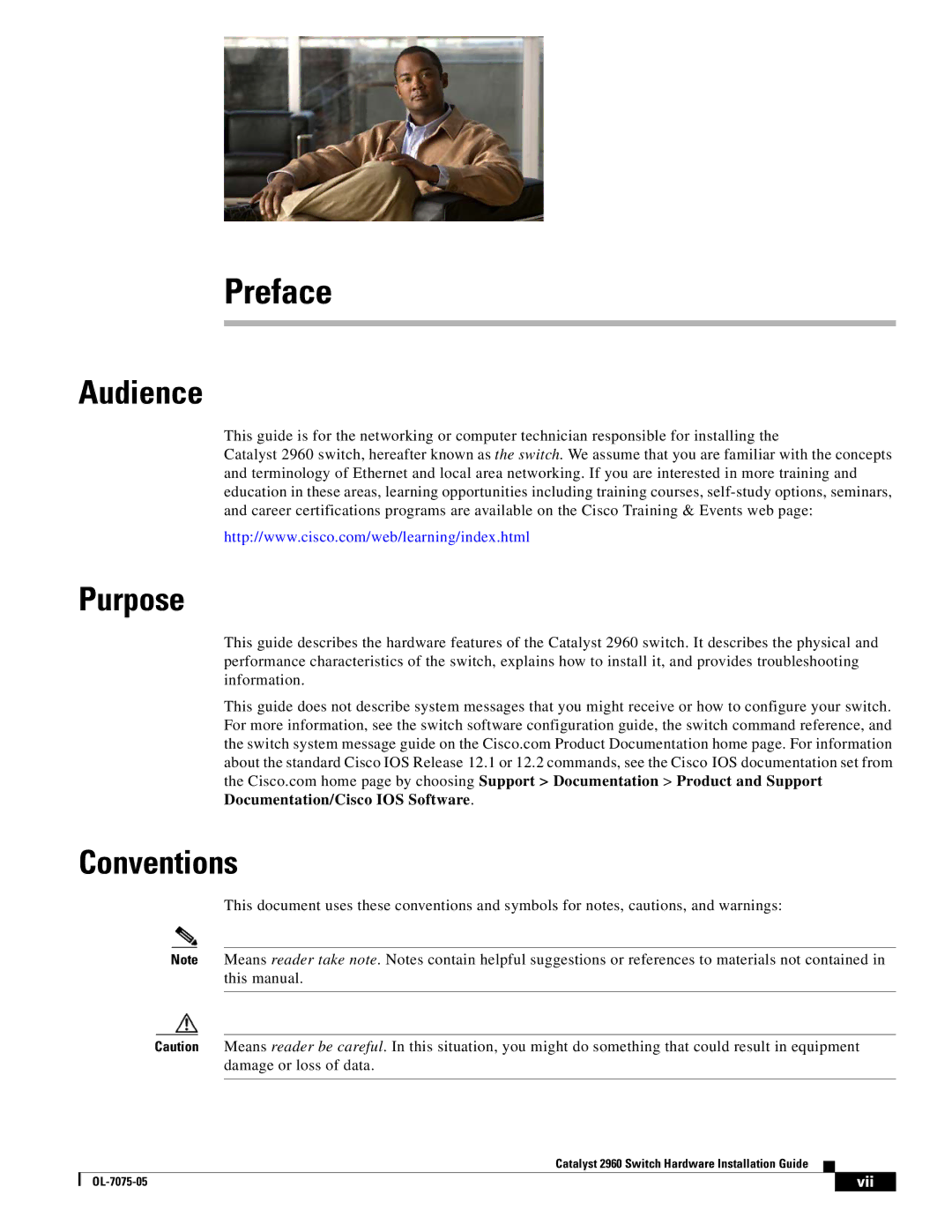 Cisco Systems 2960 specifications Audience, Purpose, Conventions 