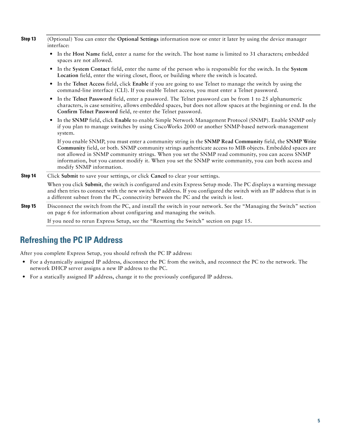 Cisco Systems 2975 manual Refreshing the PC IP Address 