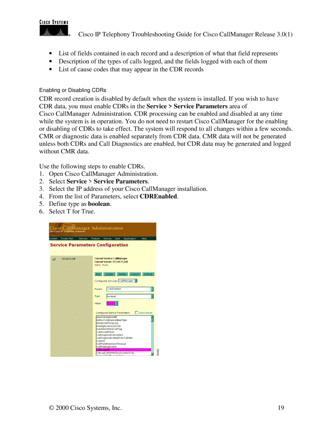 Cisco Systems 30 VIP manual Select Service Service Parameters 