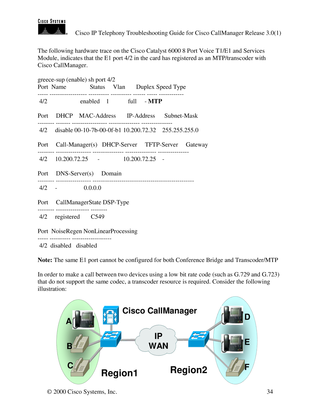 Cisco Systems 30 VIP manual Region1 Region2 