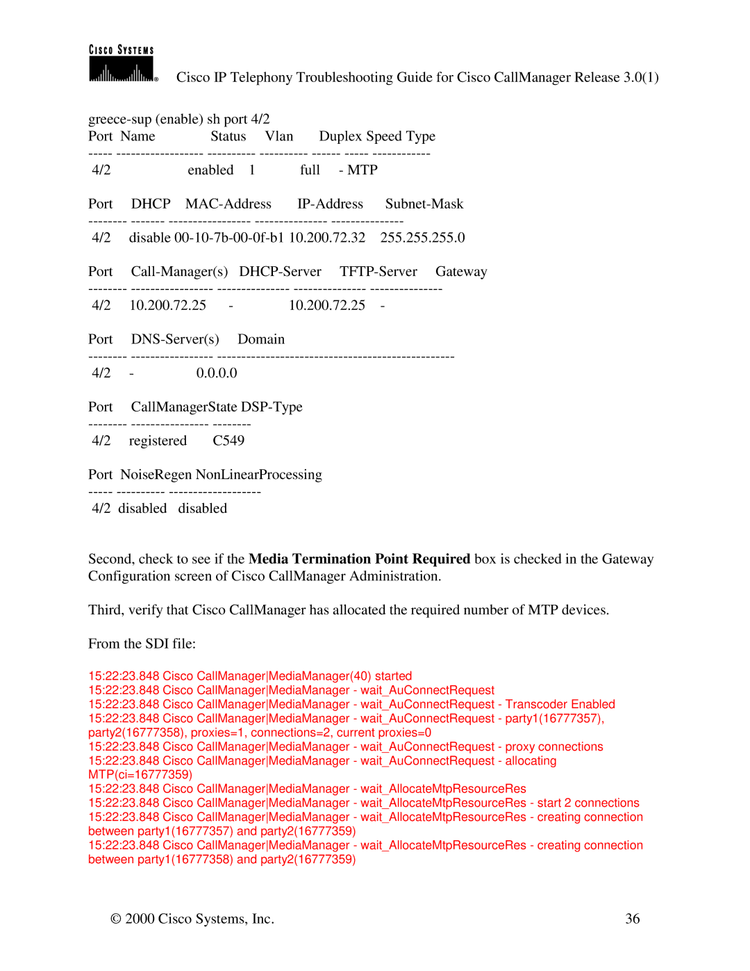 Cisco Systems 30 VIP manual Mtp 