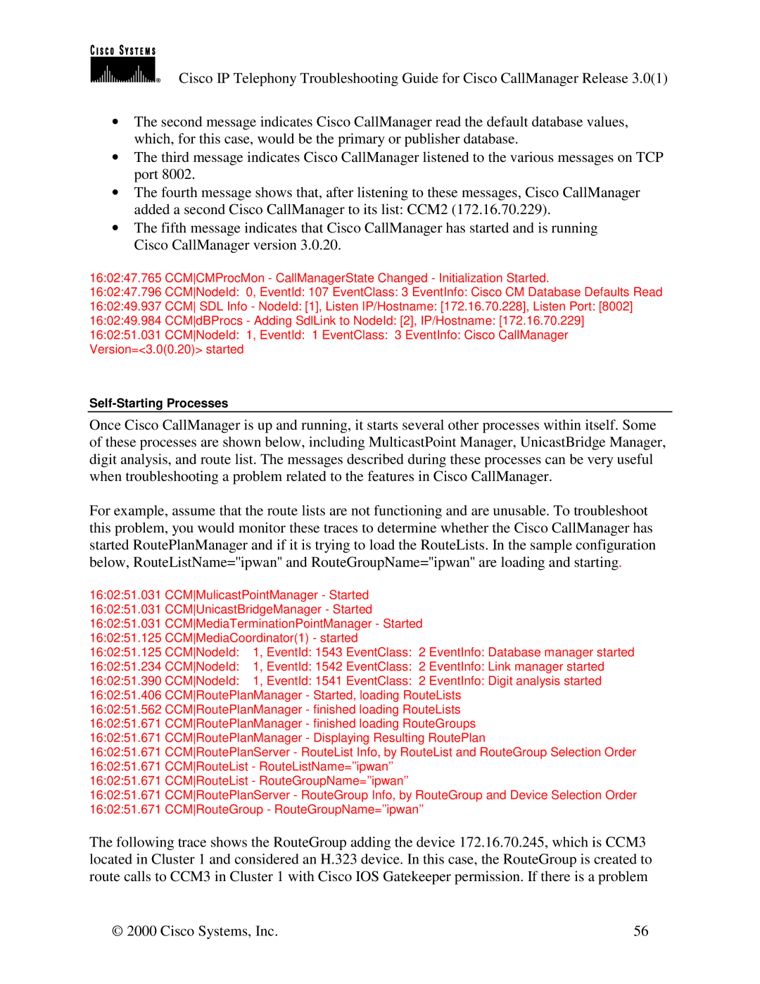 Cisco Systems 30 VIP manual Self-Starting Processes 