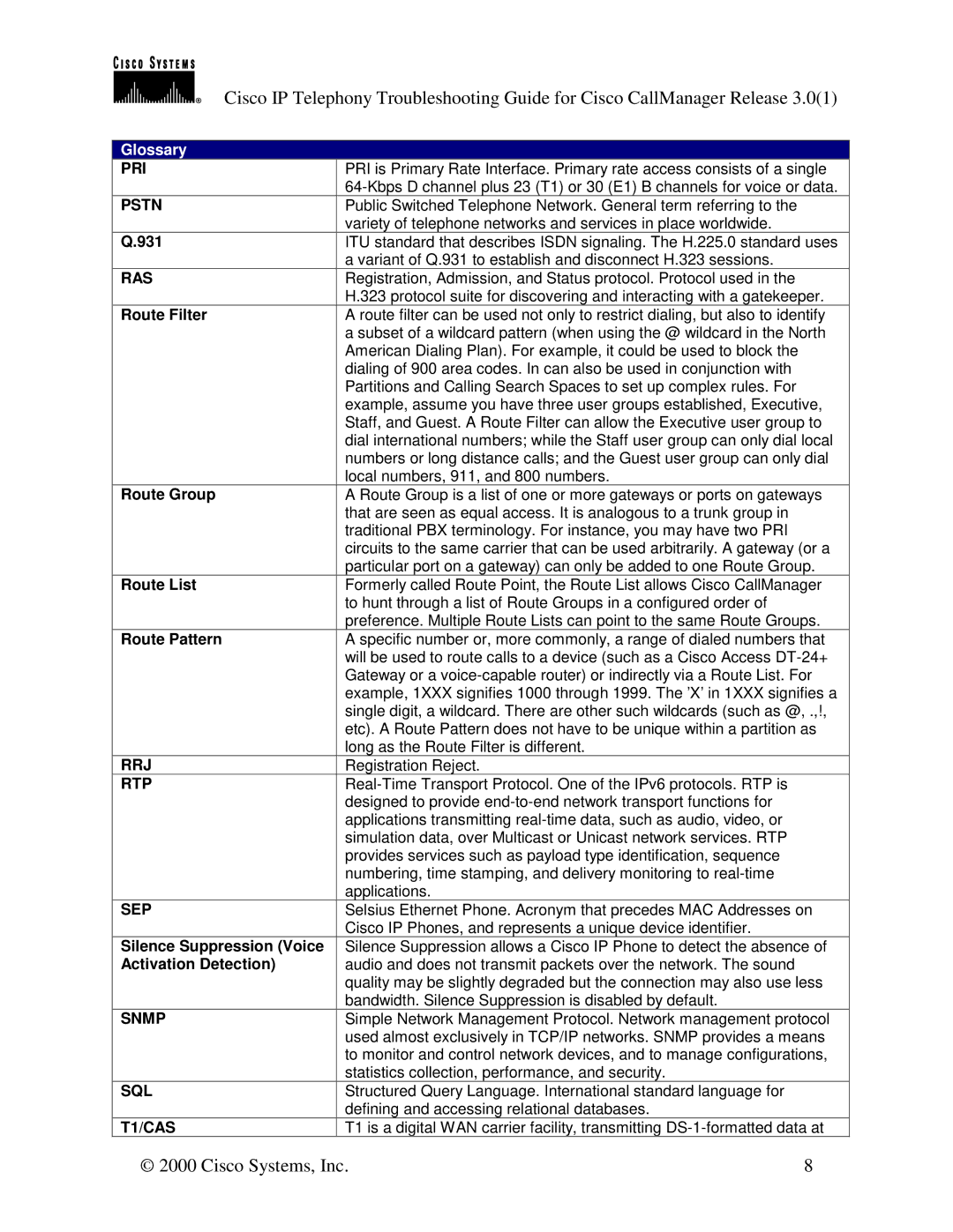 Cisco Systems 30 VIP manual 931, Route Filter Route Group Route List Route Pattern 