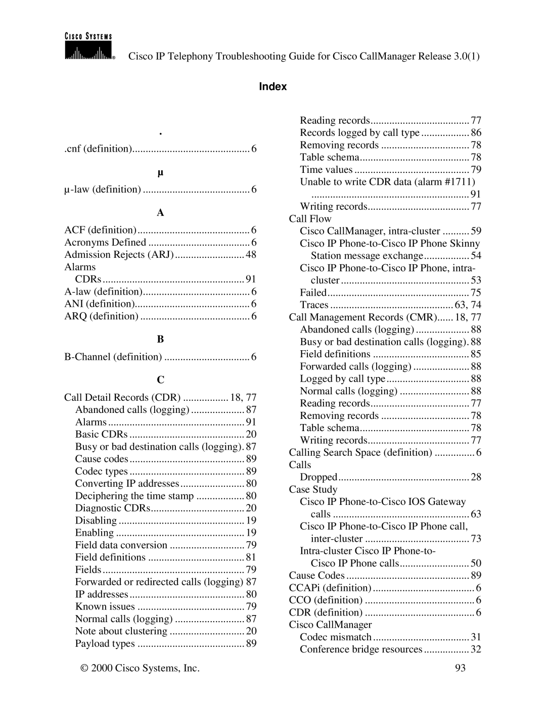 Cisco Systems 30 VIP manual Index 