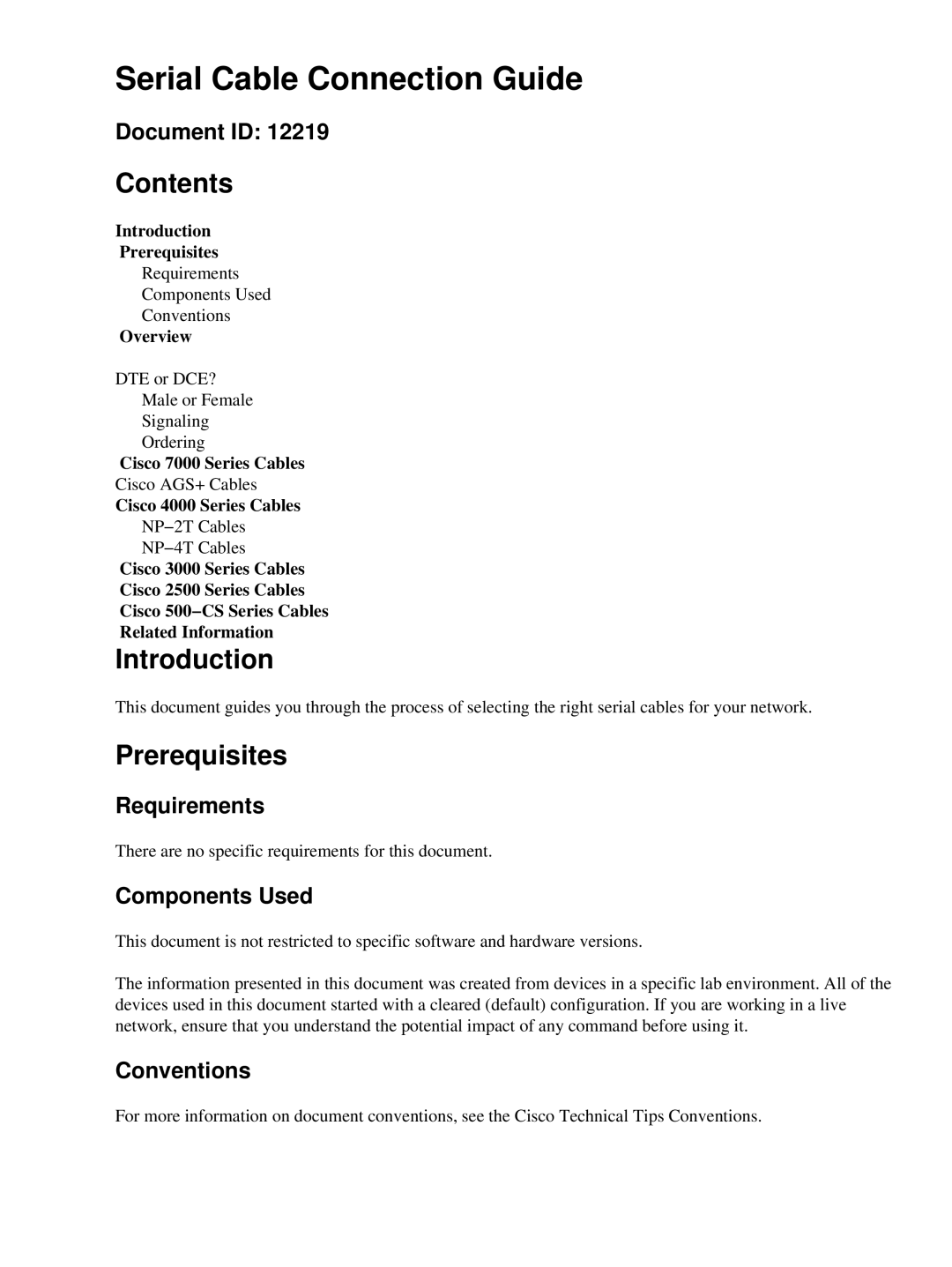 Cisco Systems 2500 Series, 3000 Series, 4000 SERIES, 500-CS SERIES manual Contents, Introduction, Prerequisites 