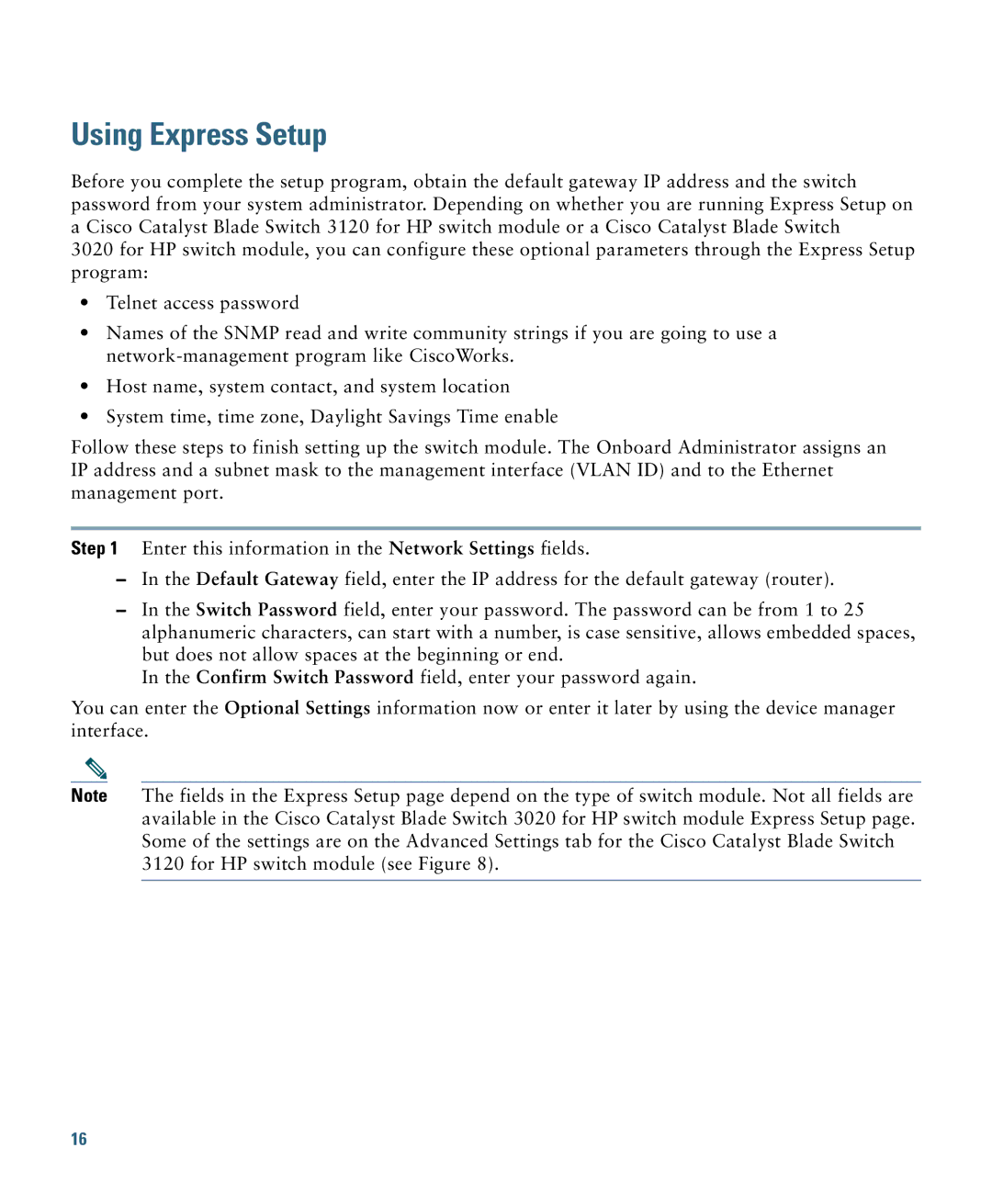 Cisco Systems 3000 Series manual Using Express Setup 