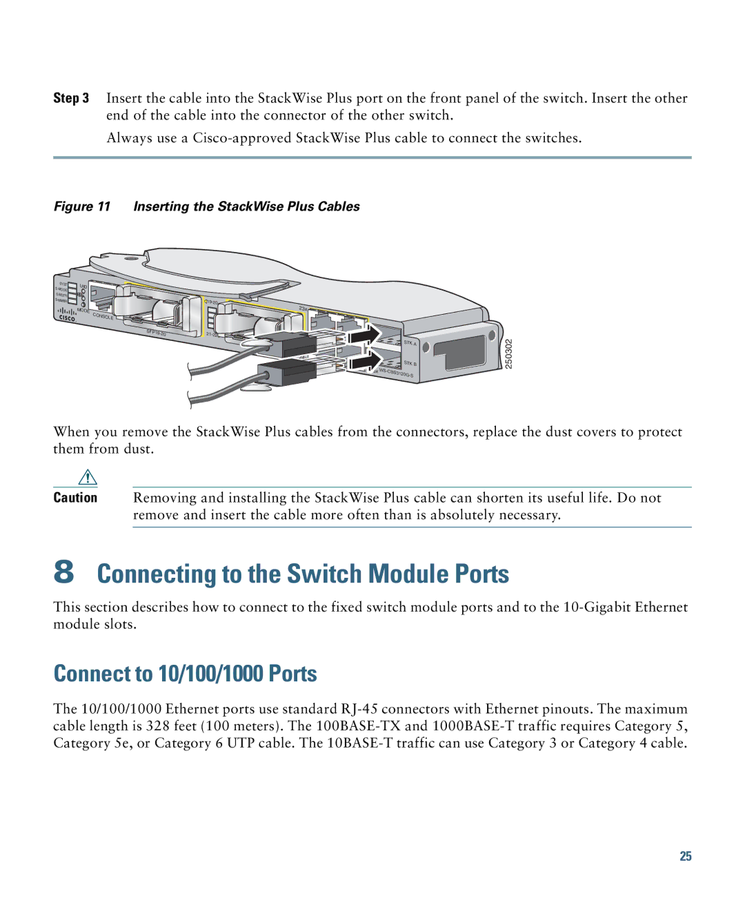 Cisco Systems 3000 Series manual Connecting to the Switch Module Ports, Connect to 10/100/1000 Ports 