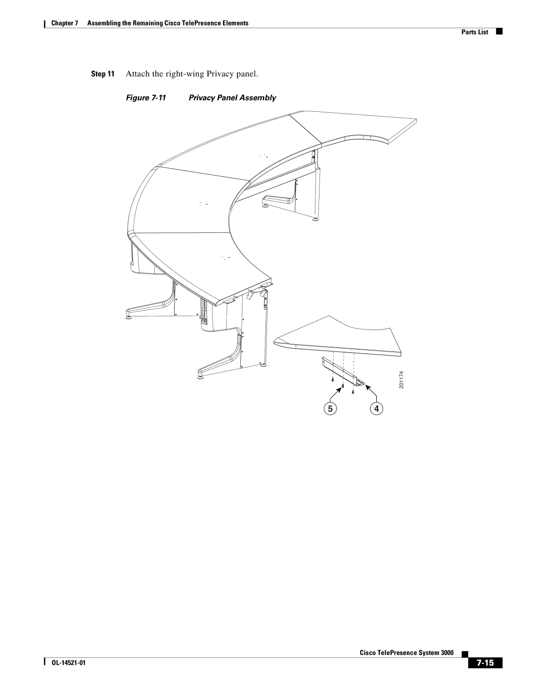 Cisco Systems 3000 manual Attach the right-wing Privacy panel, Privacy Panel Assembly 