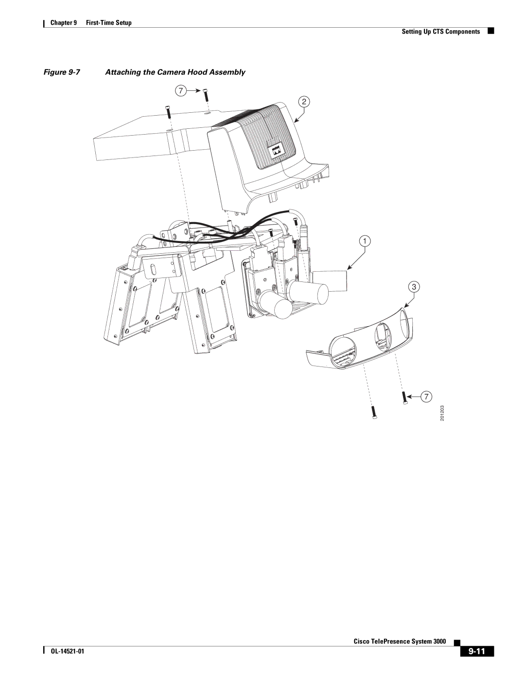 Cisco Systems 3000 manual Attaching the Camera Hood Assembly 