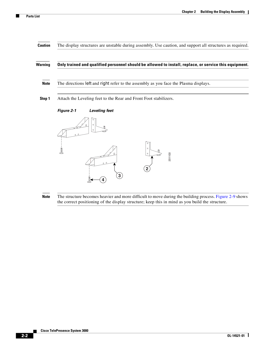 Cisco Systems 3000 manual Leveling feet 