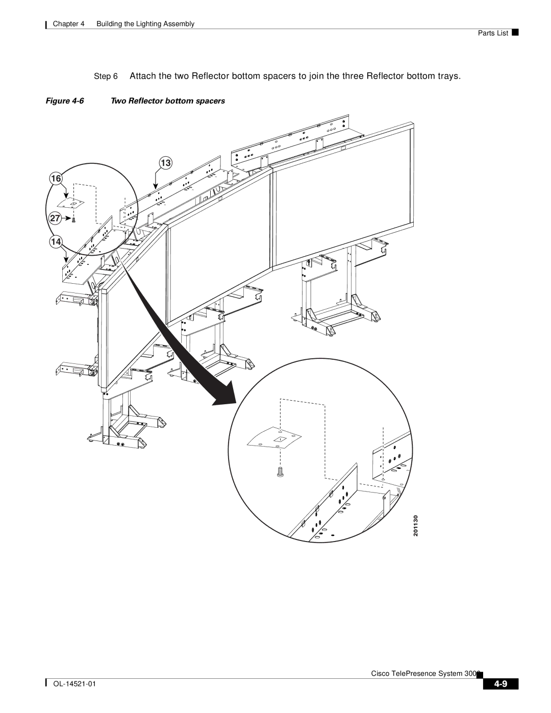 Cisco Systems 3000 manual Two Reflector bottom spacers 