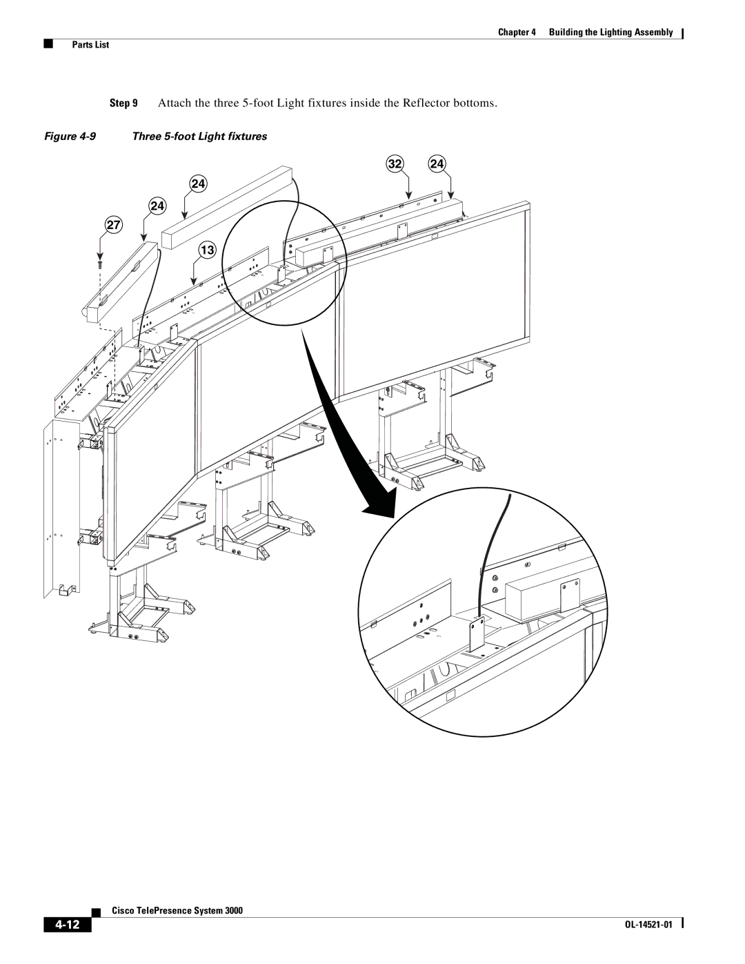 Cisco Systems 3000 manual Three 5-foot Light fixtures 