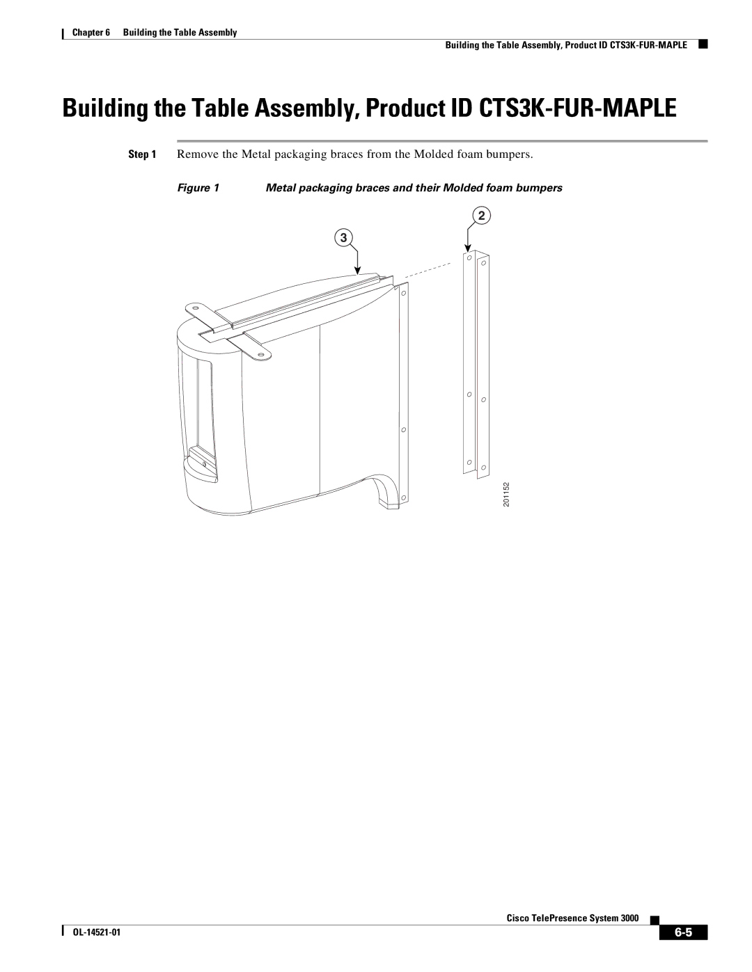 Cisco Systems 3000 manual Building the Table Assembly, Product ID CTS3K-FUR-MAPLE 