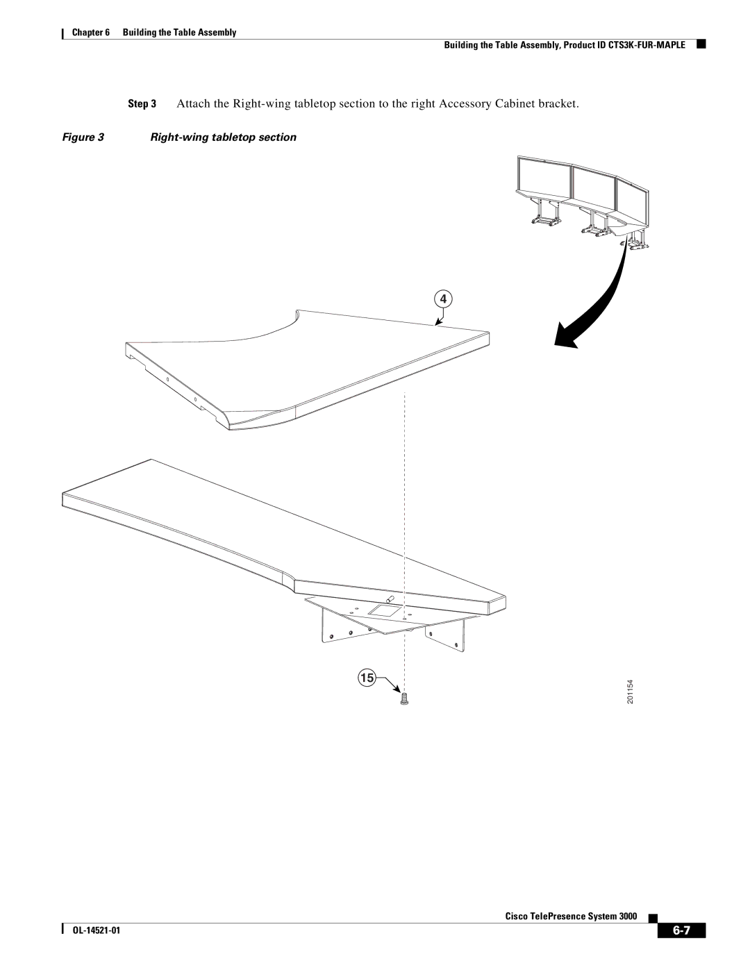 Cisco Systems 3000 manual Right-wing tabletop section 