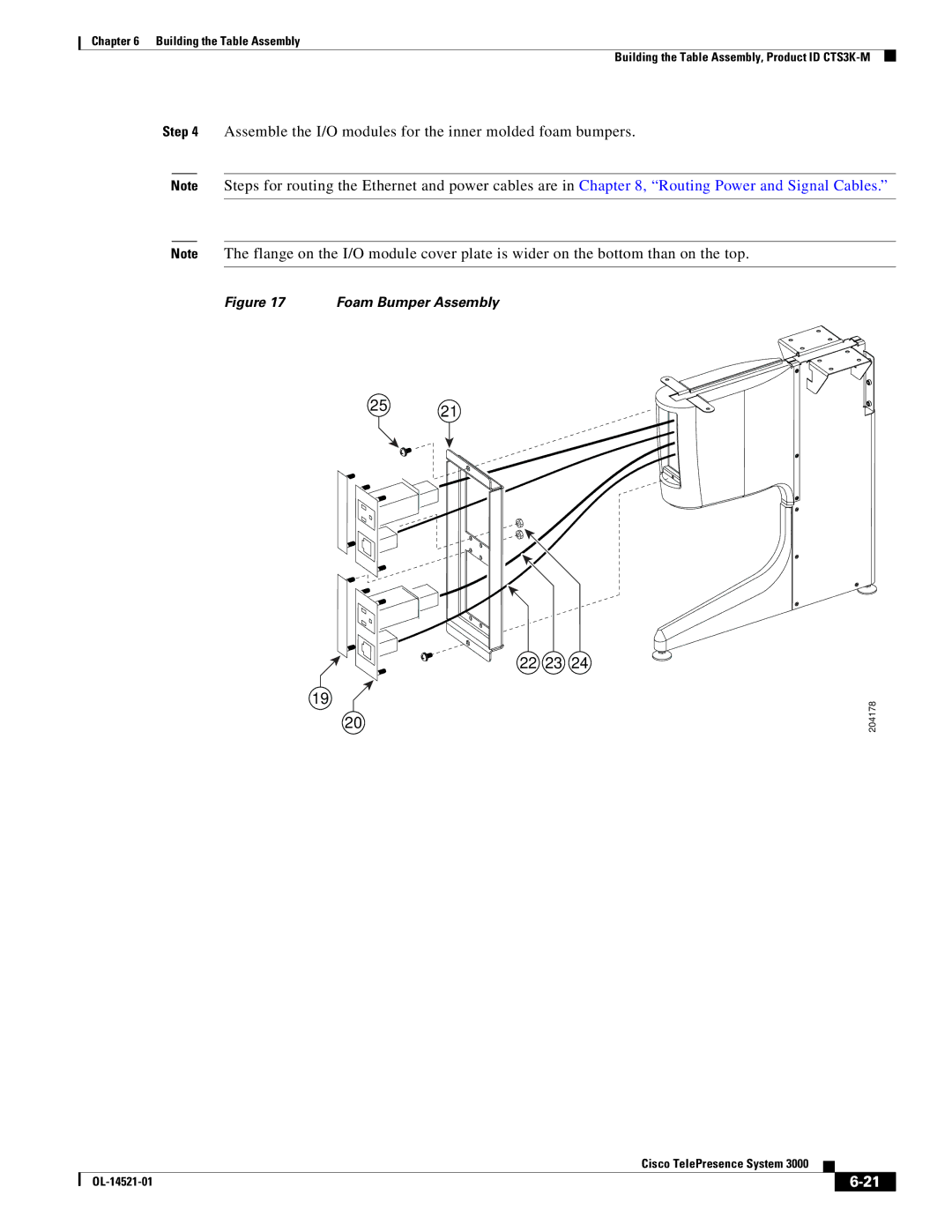 Cisco Systems 3000 manual Assemble the I/O modules for the inner molded foam bumpers 