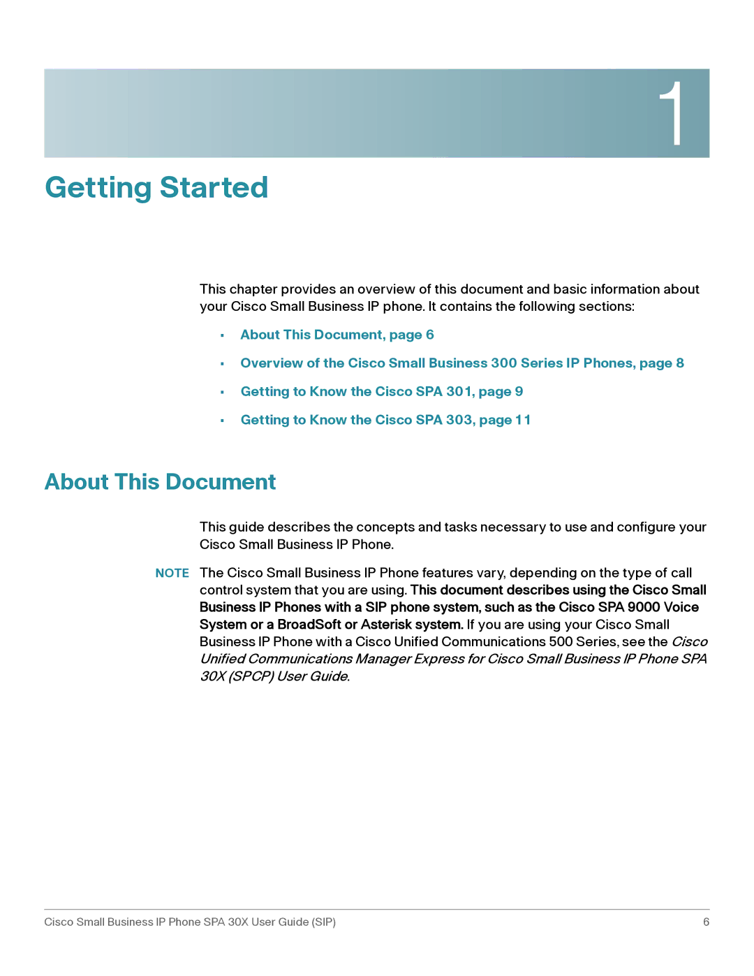 Cisco Systems 301, 303 manual Getting Started, About This Document 