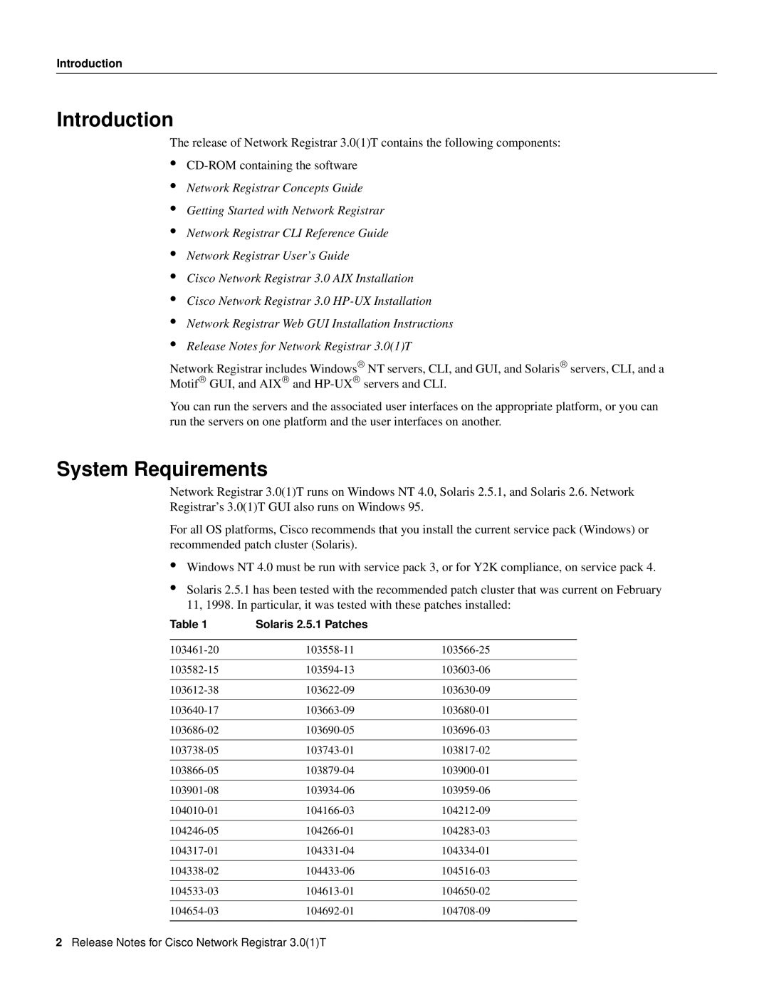 Cisco Systems 3.0(1) manual Introduction, System Requirements, Network Registrar Concepts Guide 