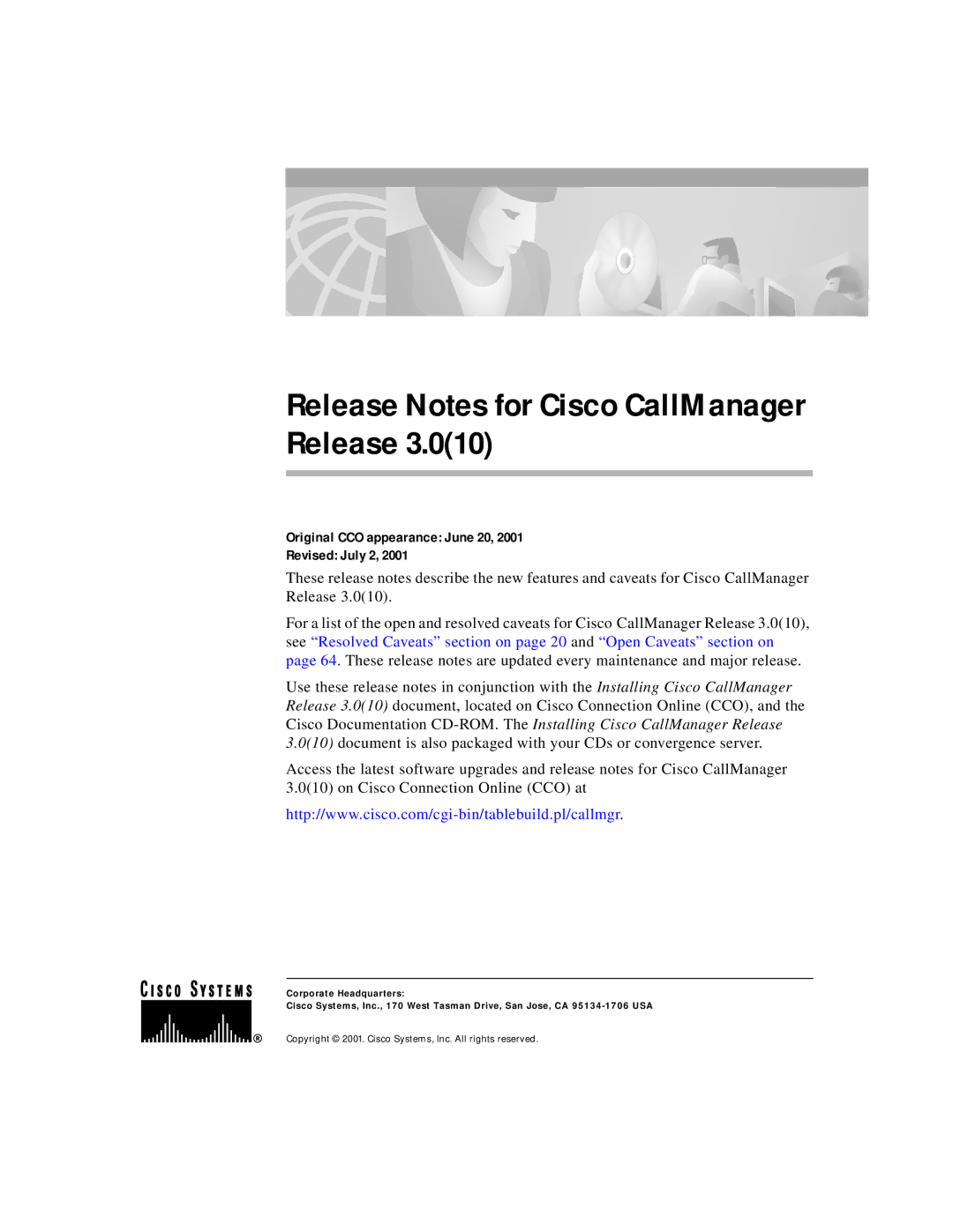 Cisco Systems 3.0(10) manual Release Notes for Cisco CallManager Release 