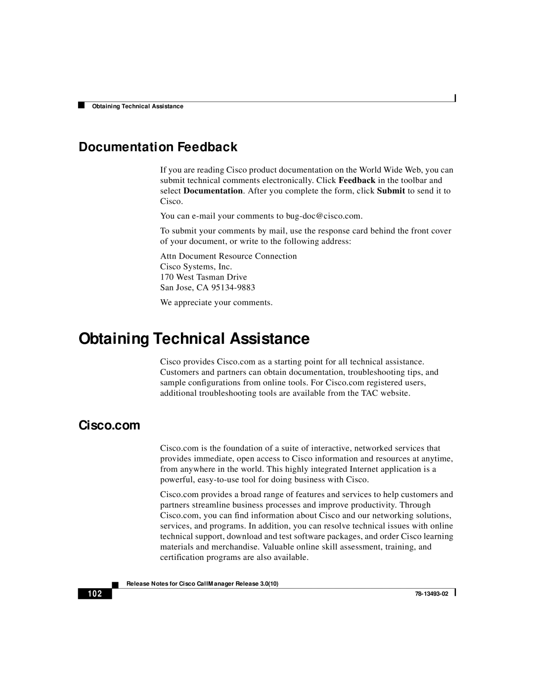 Cisco Systems 3.0(10) manual Documentation Feedback, Cisco.com 