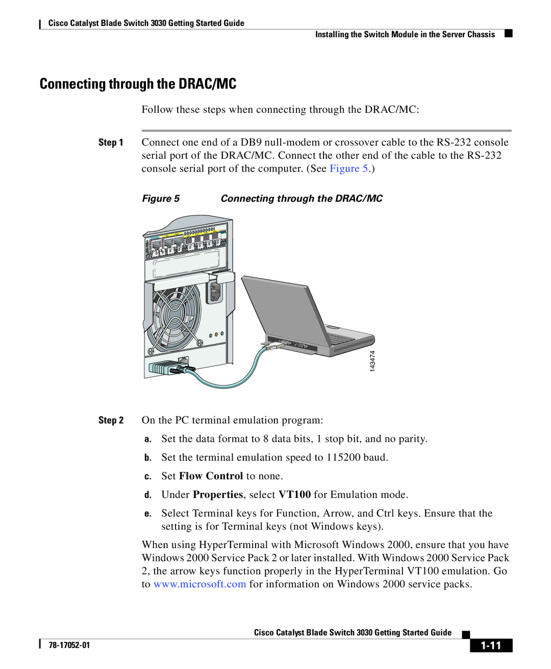 Cisco Systems 3030 manual Connecting through the DRAC/MC 