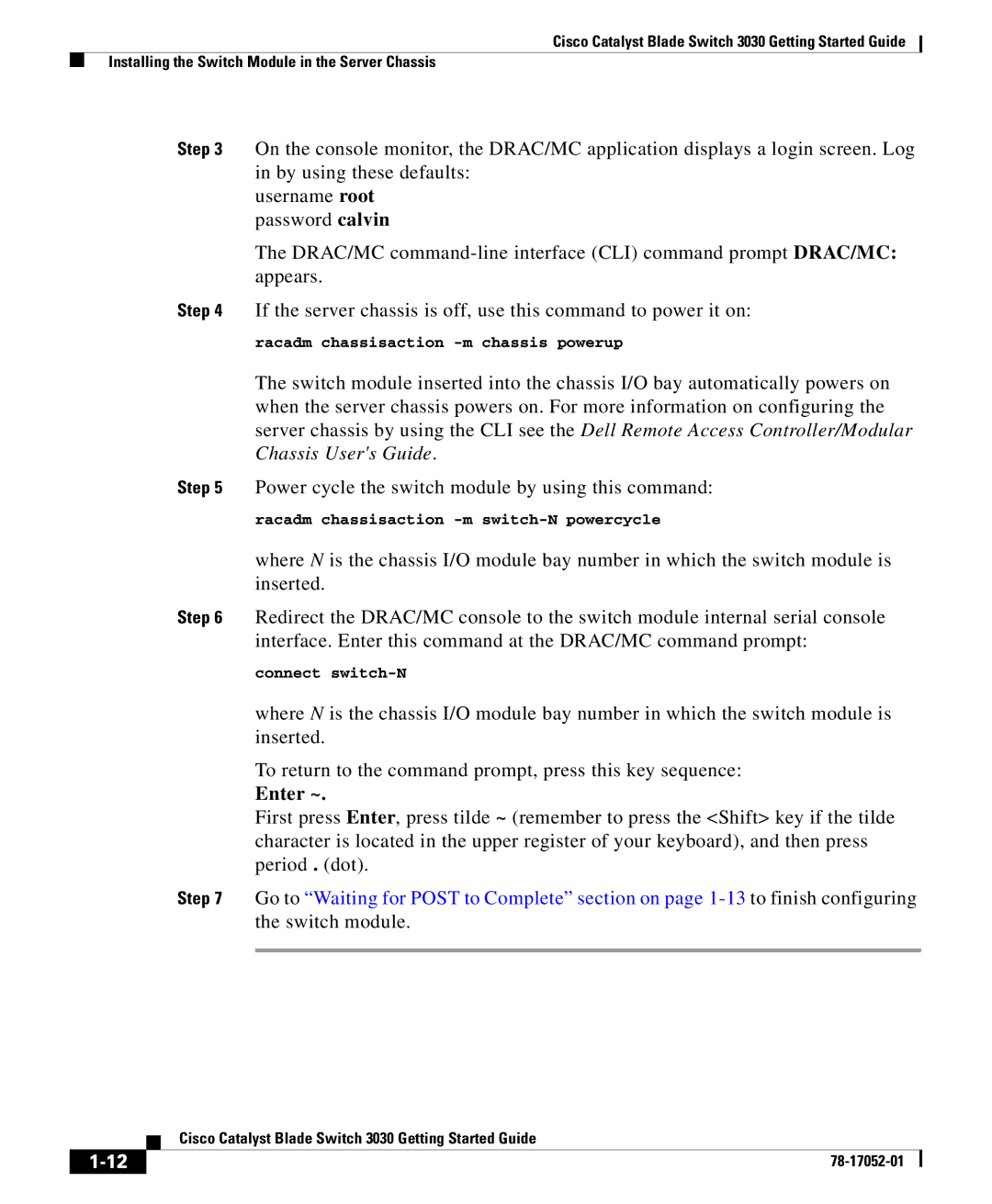 Cisco Systems 3030 manual Enter ~ 