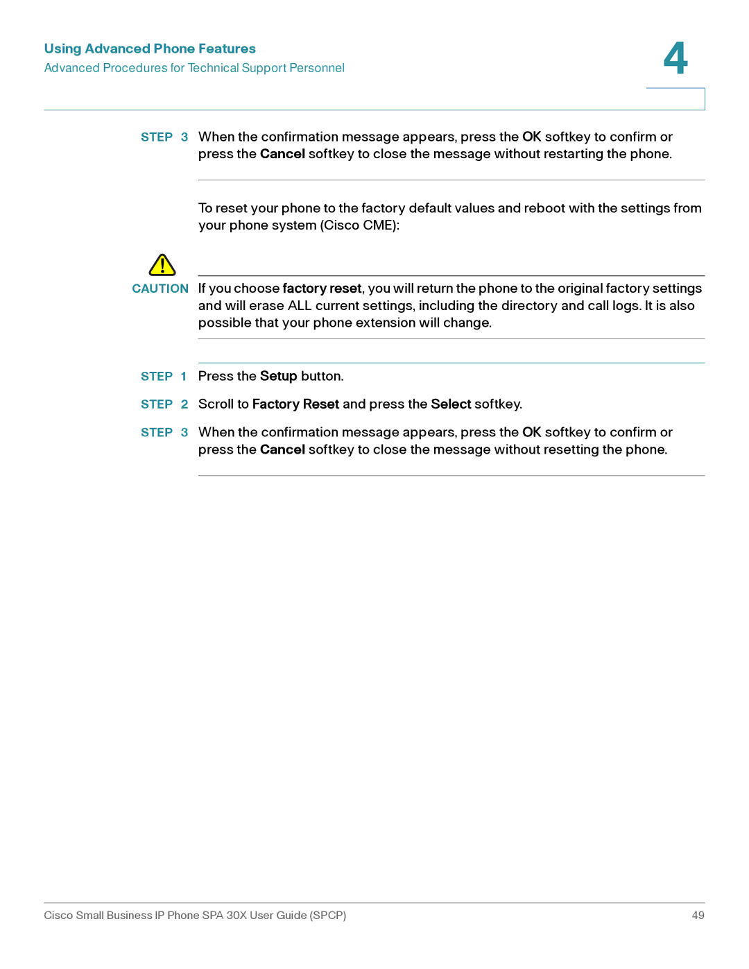 Cisco Systems 30X manual Using Advanced Phone Features 