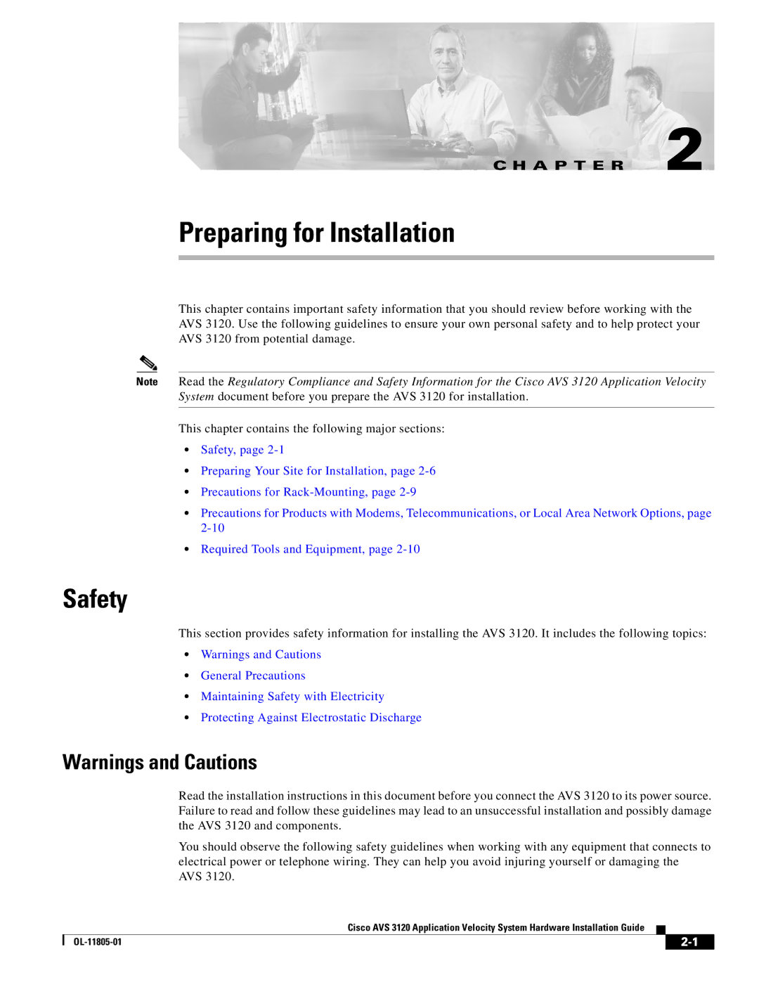 Cisco Systems 3120 manual Preparing for Installation, Safety 