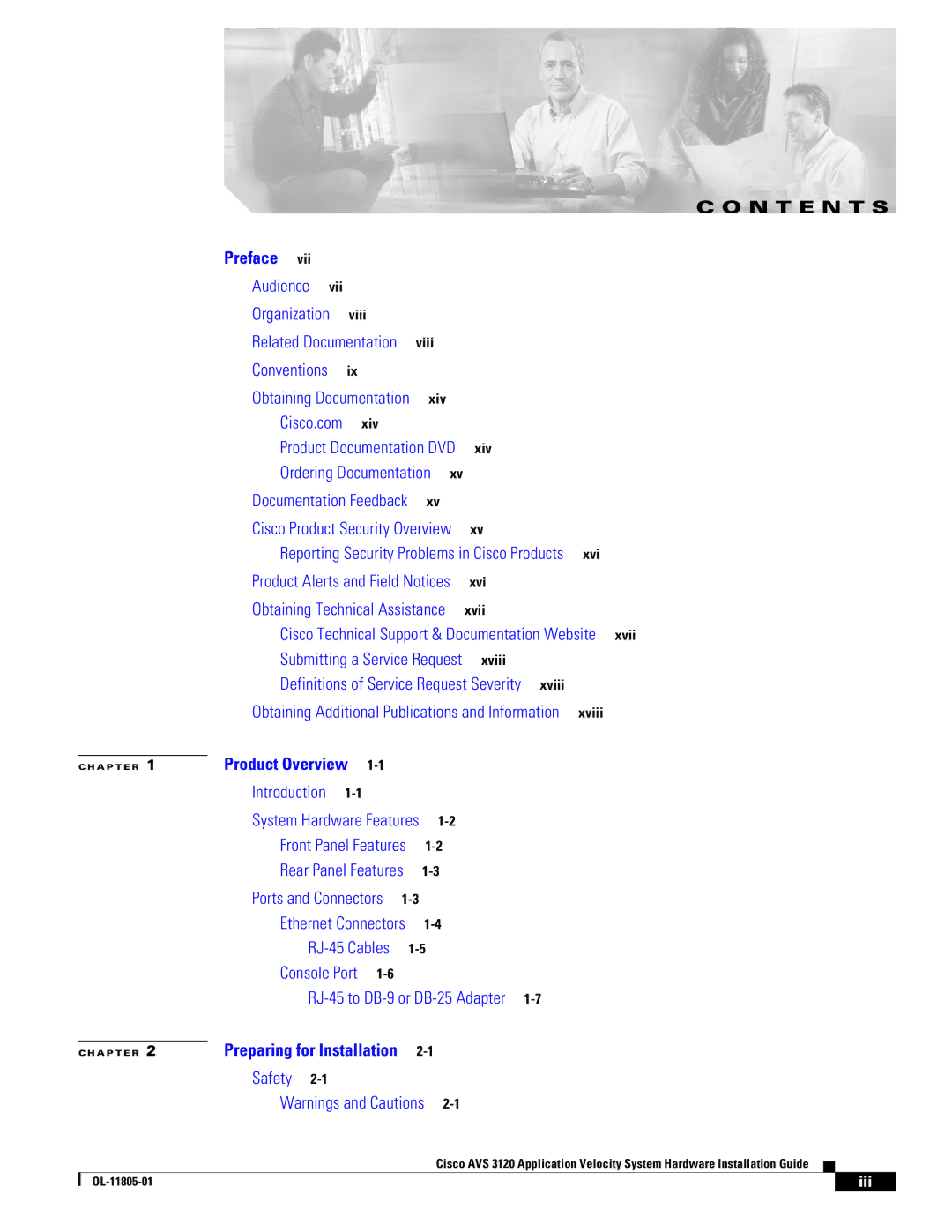 Cisco Systems 3120 manual N T E N T S 