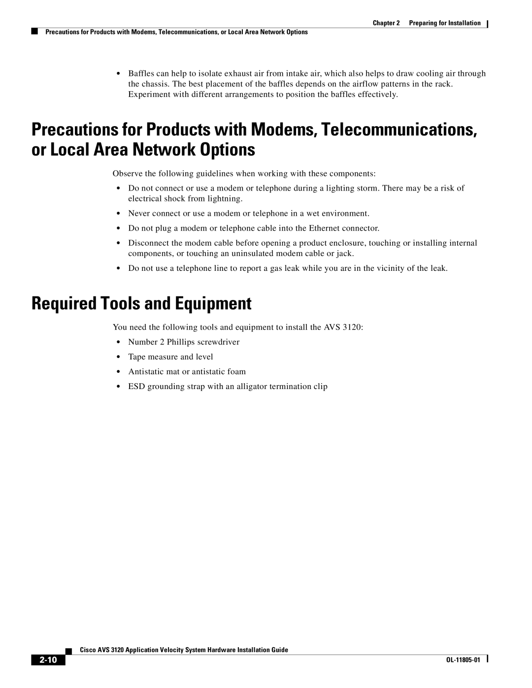 Cisco Systems 3120 manual Required Tools and Equipment 