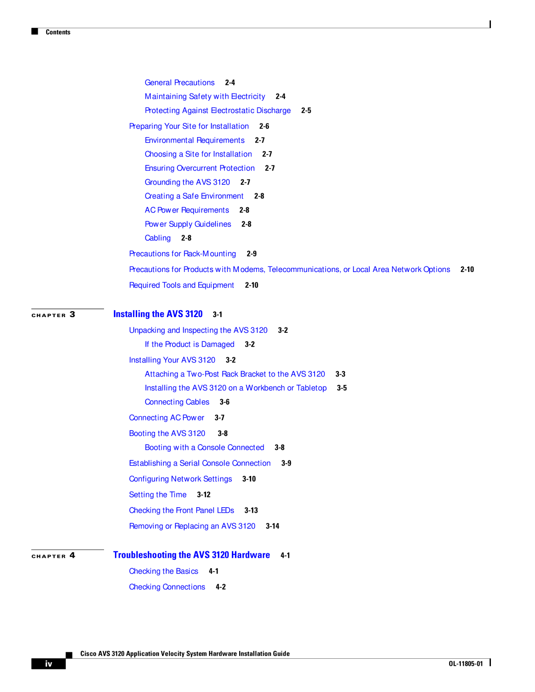 Cisco Systems manual Removing or Replacing an AVS 3120 